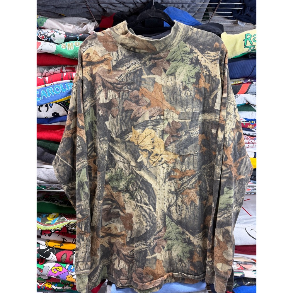 RedHead Mens XL Advantage Timber Camo Pocket T-Shirt Long Sleeve Mock Neck 6410